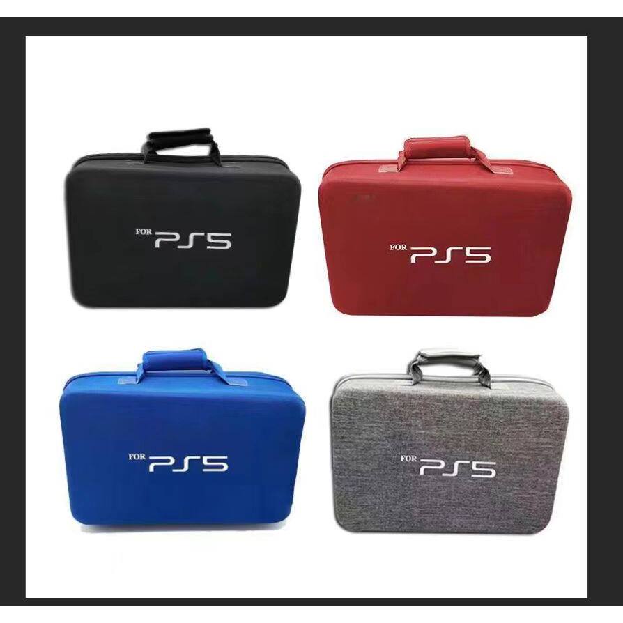 P PS5 กระเป๋าเก็บอุปกรณ์เสริมเกมจัดระเบียบกระเป๋าป้องกัน ps5 แบบพกพาไหล่เดียวกระเป๋าแข็งสองชั้น ps5 