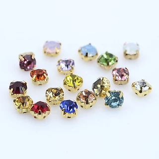 ก้ามปู 3-5 มม. สีทอง 100 ชิ้น/แพ็ค สำหรับเย็บ Rhinestone DIY