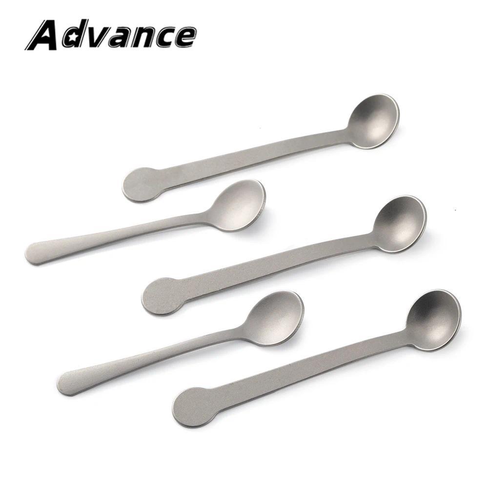 Cute Small Spoon Titanium Alloy Milk Dessert Spoon Outdoor Camping Coffee Tea Spoon