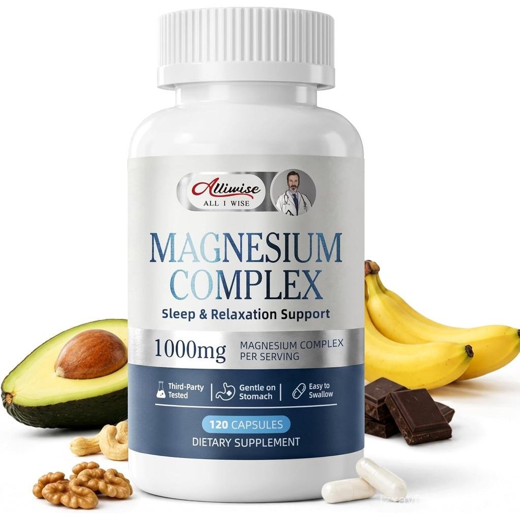 1000มก. Magnesium Complex สําหรับผู้หญิงและผู้ชาย,7-in-1 Chelated Magnesium Blend พร้อม Glycinate, T