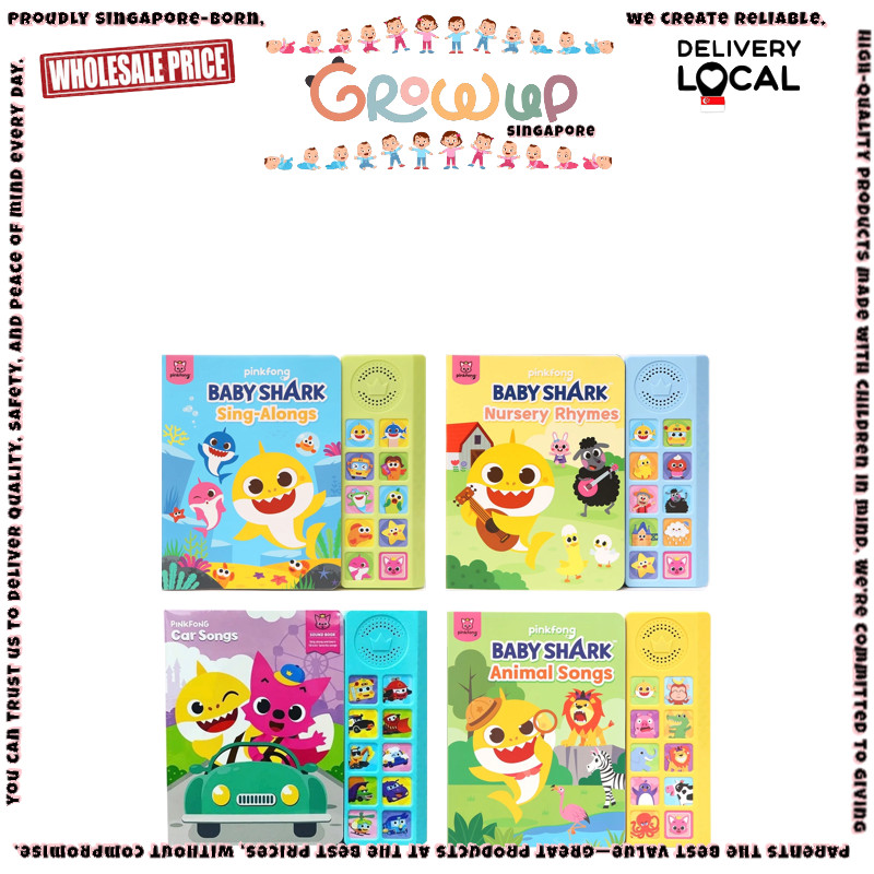 Pinkfong Baby Shark Sound Music Book Nursery Rhymes / Sing Alongs / Car Songs / Animal Songs