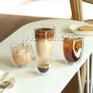 INS แก้วสองชั้น แก้วกาแฟสไตล์ญี่ปุ่น ใช้ได้ทั้งร้อนและเย็นค่ะ จะไม่ไหม้มือ Double-layer glass