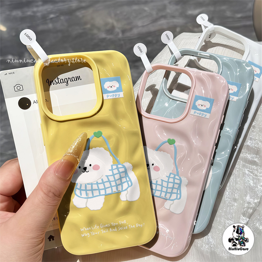 เคสไอโฟนสวยๆ สำหรับ iPhone 13 16 11 15 17 14 12 Pro Max 15 14 16 7 8 Plus XR X XS Soft Case  เคสไอโฟน 17 ลูกสุนัขน่ารัก