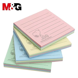 กระดาษโน๊ตกาวในตัว 3x3 นิ้ว (คละสีอ่อน 80 แผ่น ) ลาย Snoopy ตรา M&G รุ่น YS-482 สติ๊กกี้โน๊ต แปะโน๊ต