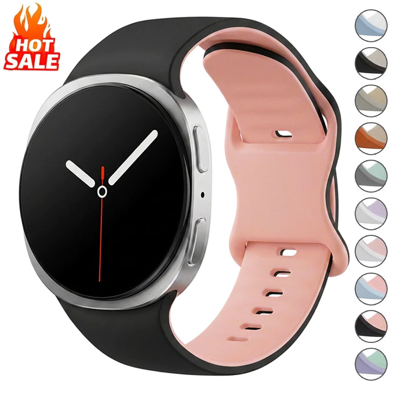 No Gaps Two Tone สายซิลิโคนซิลิโคนสําหรับ Samsung Galaxy Watch 9/8 40 มม.44 มม.นาฬิกา 8 คลาสสิก 46 มม.สายรัดข้อมือ