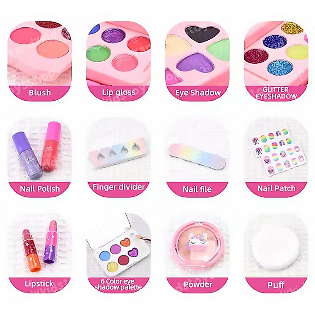 ⭐️Y&YToys Kids⭐เครื่องสําอางเด็ก ของเล่นแต่งหน้า ชุดแต่งหน้าเด็ก พร้อมลิปสติก อายแชโดว์ น้ำยาทาเล็บ — صورة 7