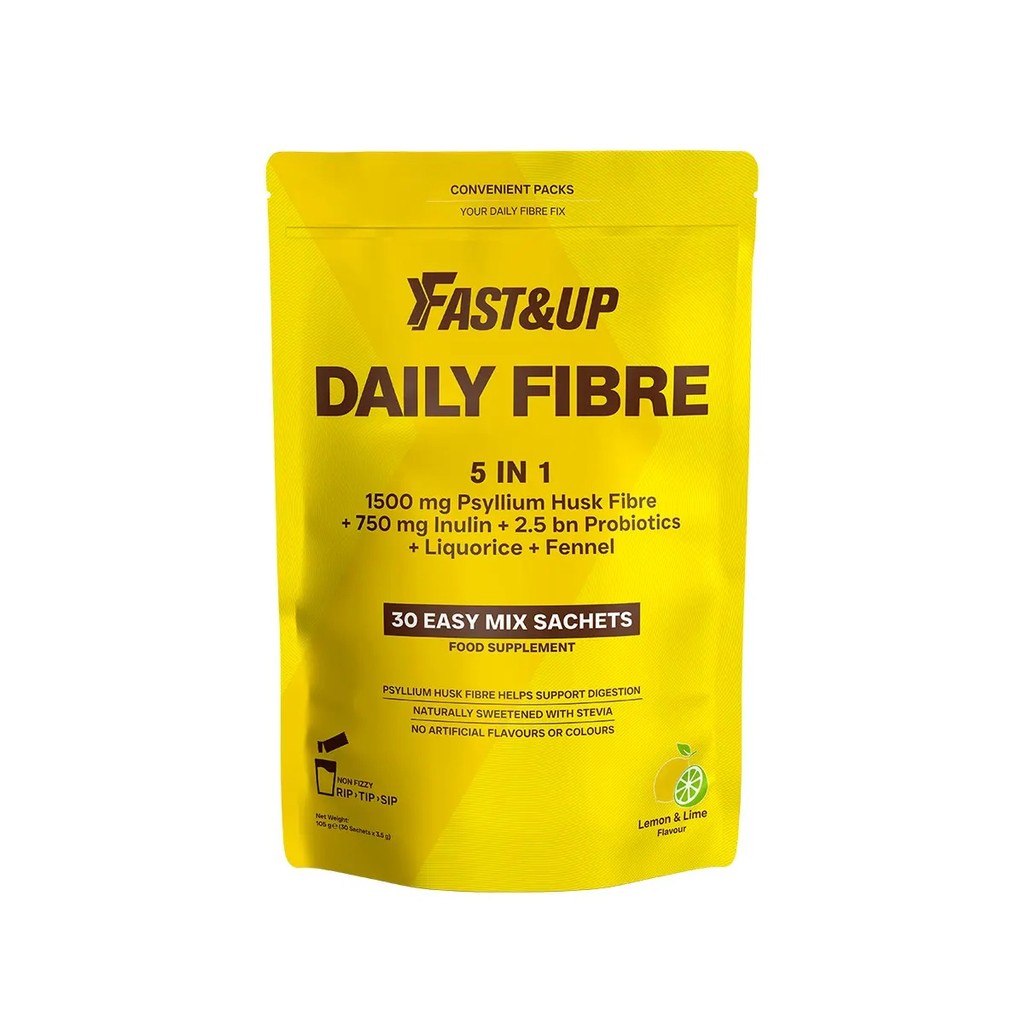 Fast&Up Daily Fibre 5 in1 - ผงไซเลี่ยมฮัสค์, อินนูลิน, 2.5 bn โปรไบโอติก, ชะเอมเทศและยี่หร่าสําหรับ 