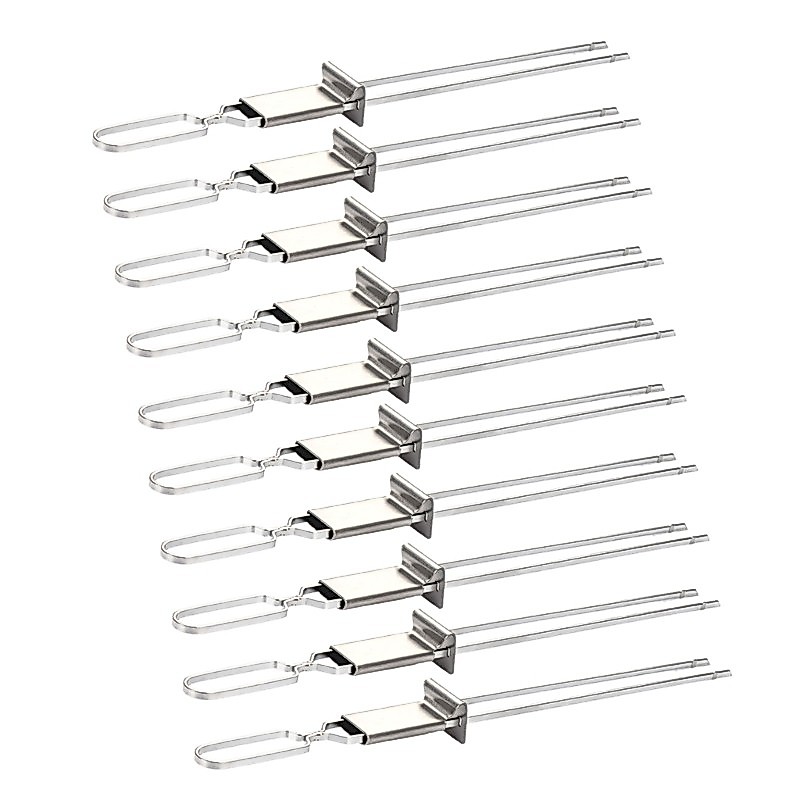 Musc 2 Prong BBQ Skewers สําหรับย่างย่างย่างโลหะแบบใช้ซ้ําได้สําหรับผัก
