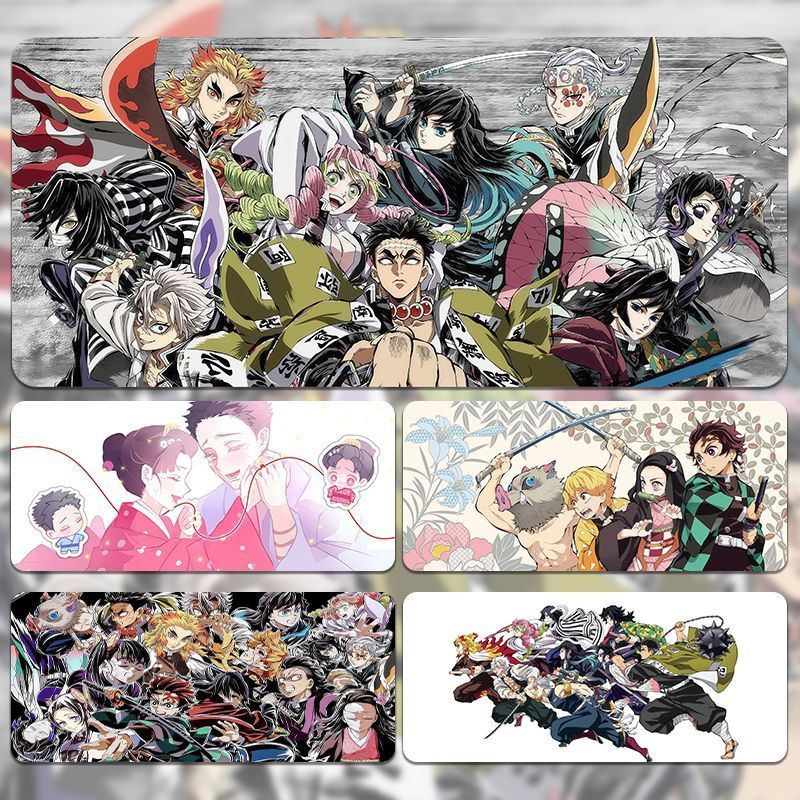 [ข้อเสนอพิเศษ] แผ่นรองเมาส์ Demon Slayer ขนาดใหญ่อะนิเมะสายรัดข้อมือสองมิติแผ่นรองโต๊ะ Demon Slayer 