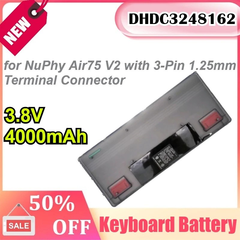 ดีเอชดีซี3248162 3.8V 4000mAh สําหรับ NuPhy Air75 V2 3-Pin 1.25 มม.ขั้วต่อเทอร์มินัลไร้สายคีย์บอร์ดแ