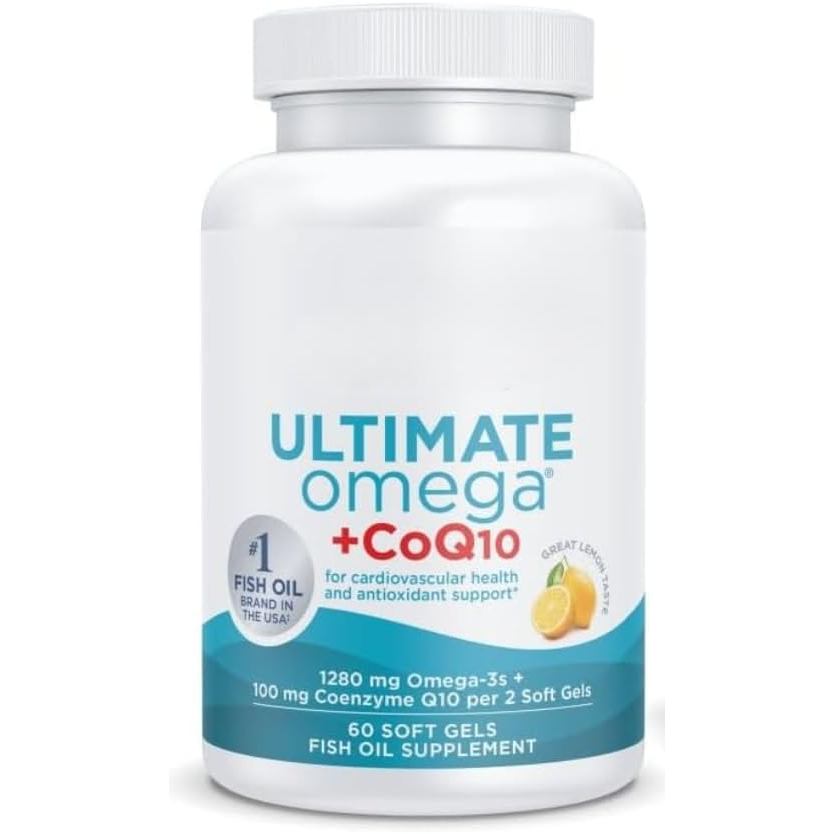 NordicUltimate Omega+Coq10 รส Great Lemon, 1280mg, 100mg Q10, 60 ซอฟท์เจล