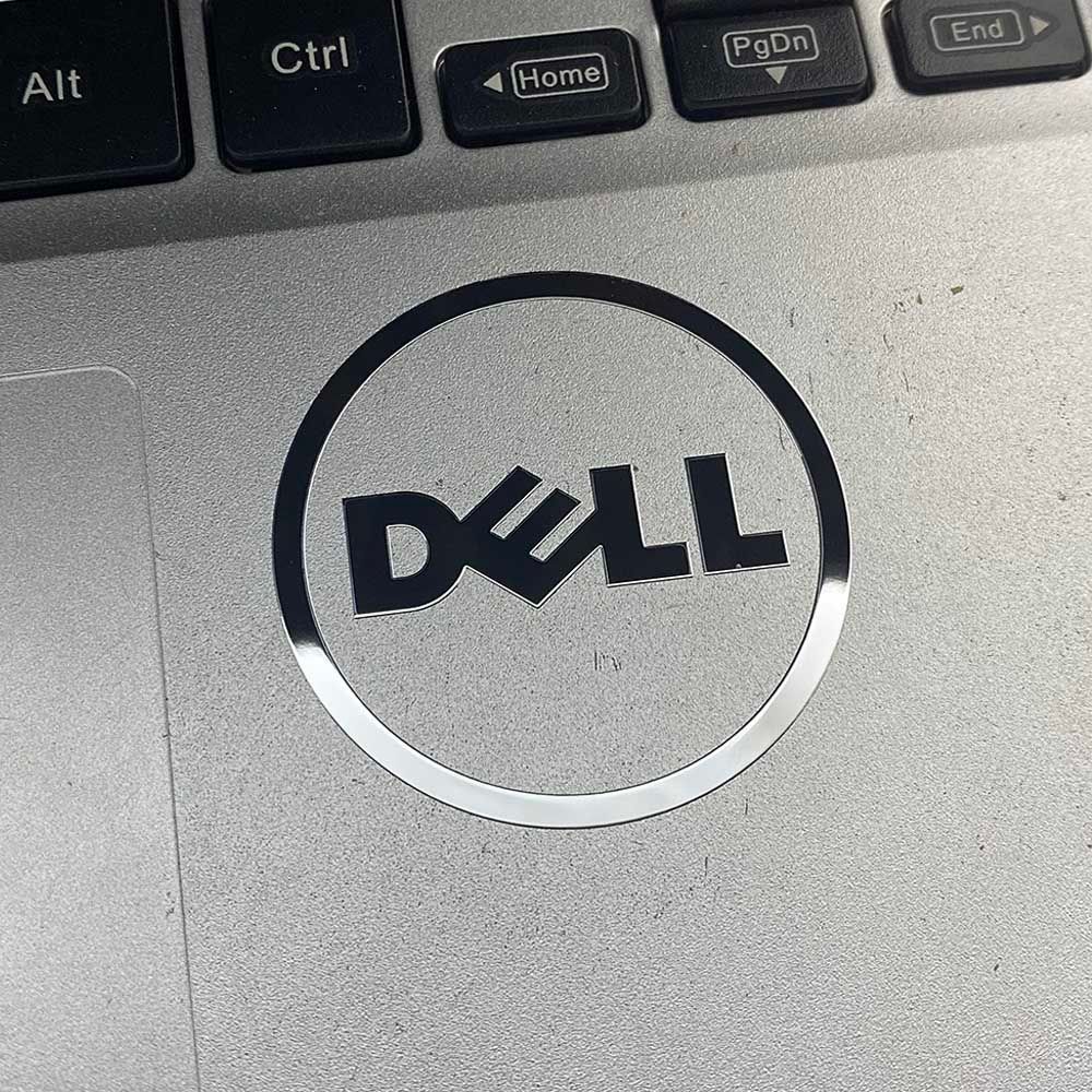 XYLDN14 DELL DELL แล็ปท็อป Monitor รอบโลโก้โลโก้สติกเกอร์โลหะสติกเกอร์คอมพิวเตอร์โลโก้สติกเกอร์