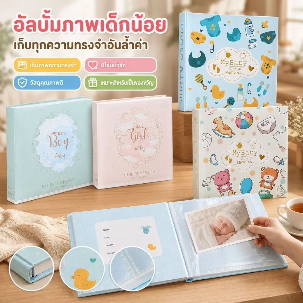 อัลบั้มรูป 6 นิ้วภาพถ่ายครอบครัวอัลบั้มแทรกอัลบั้มที่ระลึกอัลบั้มความจุขนาดใหญ่ 200/400 ชิ้นมีหลายสี