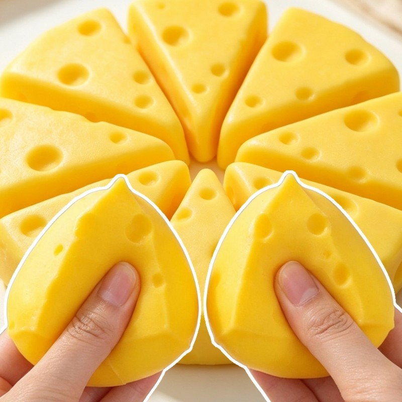 4 ชิ้นชีส Squishy ช้า Rebound Fidget ของเล่นความเครียดบรรเทาอาหารปลอมบีบ Vent Ball สําหรับความวิตกกังวล ADHD