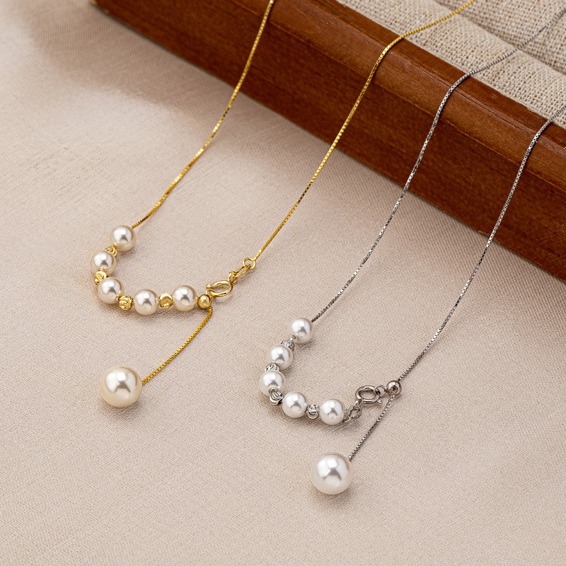 S925 สร้อยคอเงินไม่ซีดจางหญิง High-End หรูหรา Niche Clavicle Chain ใหม่จีนจี้มุกเครื่องประดับ 26.. 2