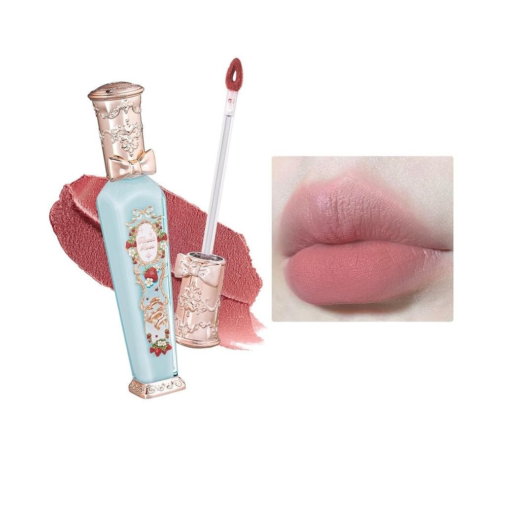 รู้สตรอเบอร์รี่ Rococo Cloud Lip Cream, Long Lasting Mauve Pink Matte Lipstick,Hydrating Lip Stain,T