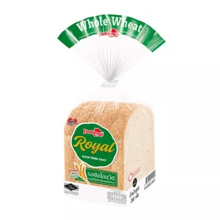 ฟาร์มเฮ้าส์ รอยัลขนมปังโฮลวีตเนื้อนุ่มสไลด์หนา Farmhouse Royal Soft Whole Wheat Thick 285g.
