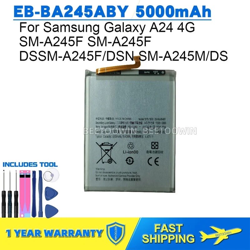 สําหรับ Samsung Galaxy A24 4G SM-A245F SM-A245F DSSM-A245F/DSN SM-A245M/DS EB-BA245ABY 5000mAh แบตเต