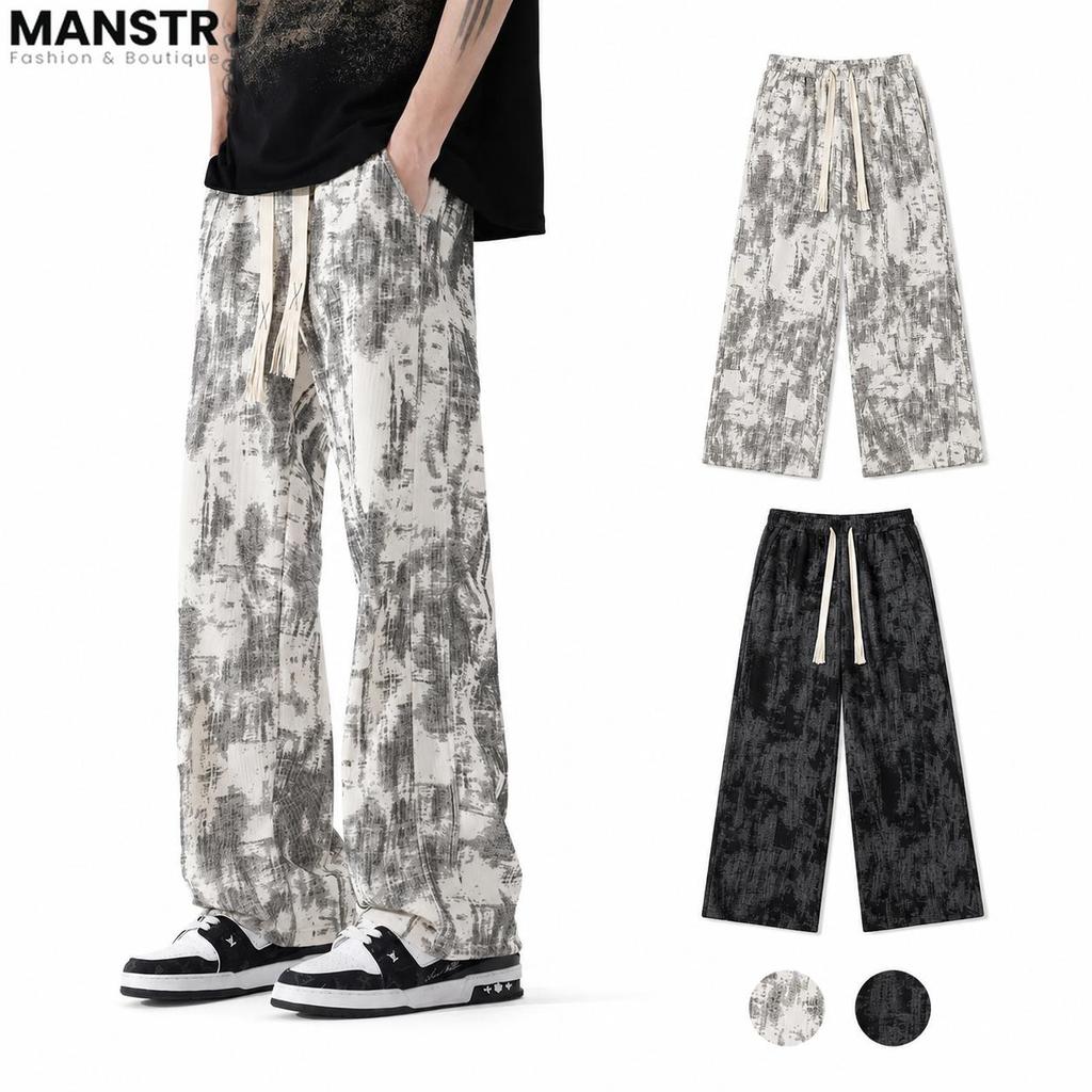 กางเกงผู้ชายลายนํ้าเงิน Tie-Dye สไตล์วัยรุ่น สบายๆ ในสไตล์ High Street สำหรับสวมใส่องานยามว่างหรือออกกำลังกาย