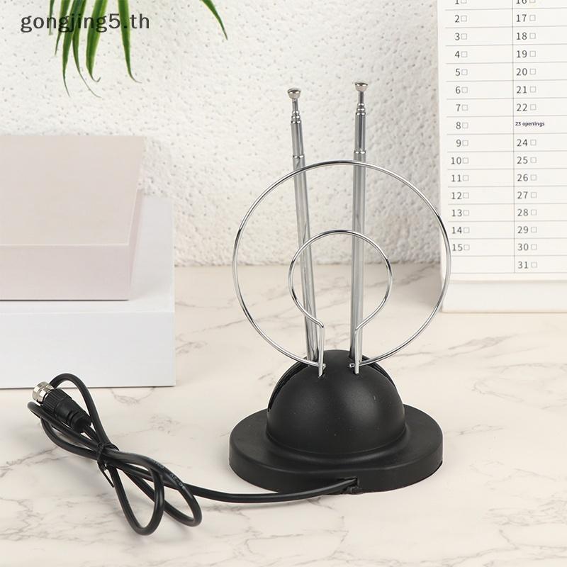 Universal Indoor Loop Rabbit TV Antenna VHF UHF HDTV Clear Analog Digital Signal สําหรับความบันเทิงโ