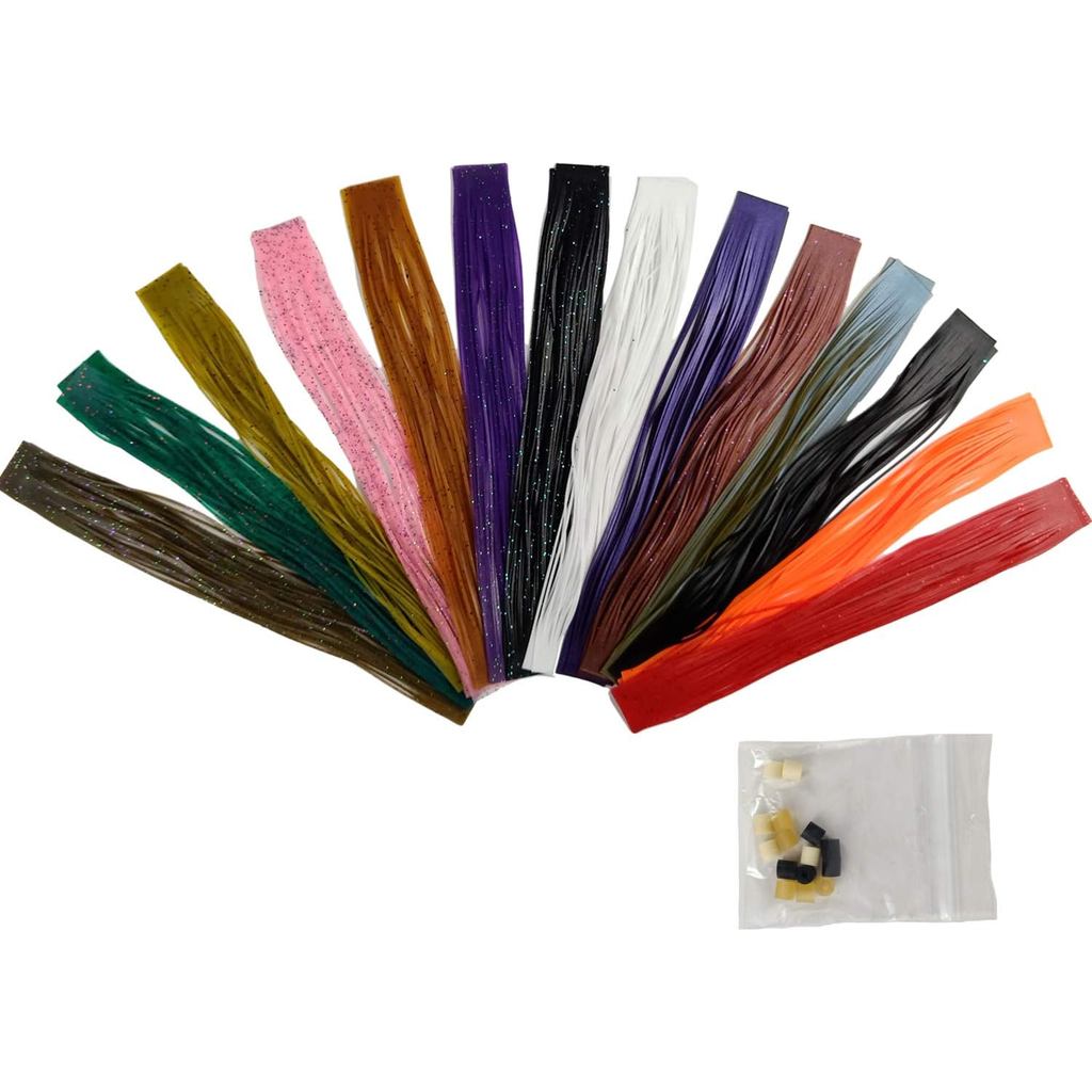 Riverruns Fishing Jig Lures คละสี DIY กระโปรงซิลิโคนสําหรับ Jig, กระโปรงปกติคอปกรวม Fly Tying วัสดุ