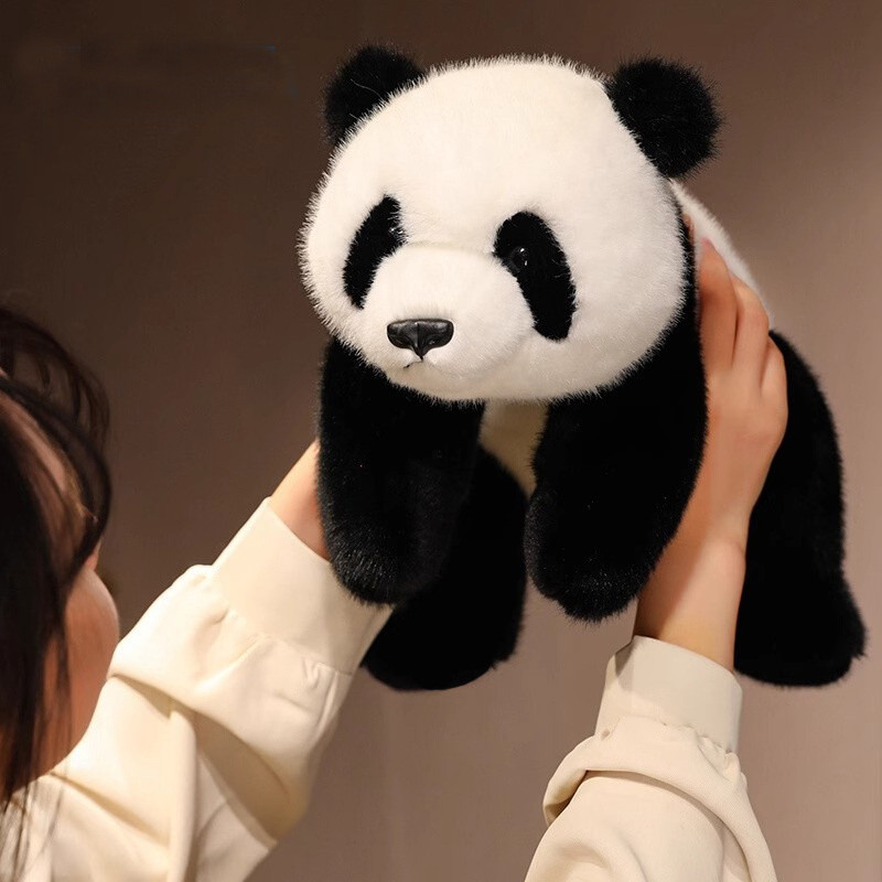 จําลอง Big Panda ตุ๊กตาสีน้ําตาล Big Panda Qizai Panda ตุ๊กตา Plush ของเล่นเด็กของขวัญเฉิงตู Tourist