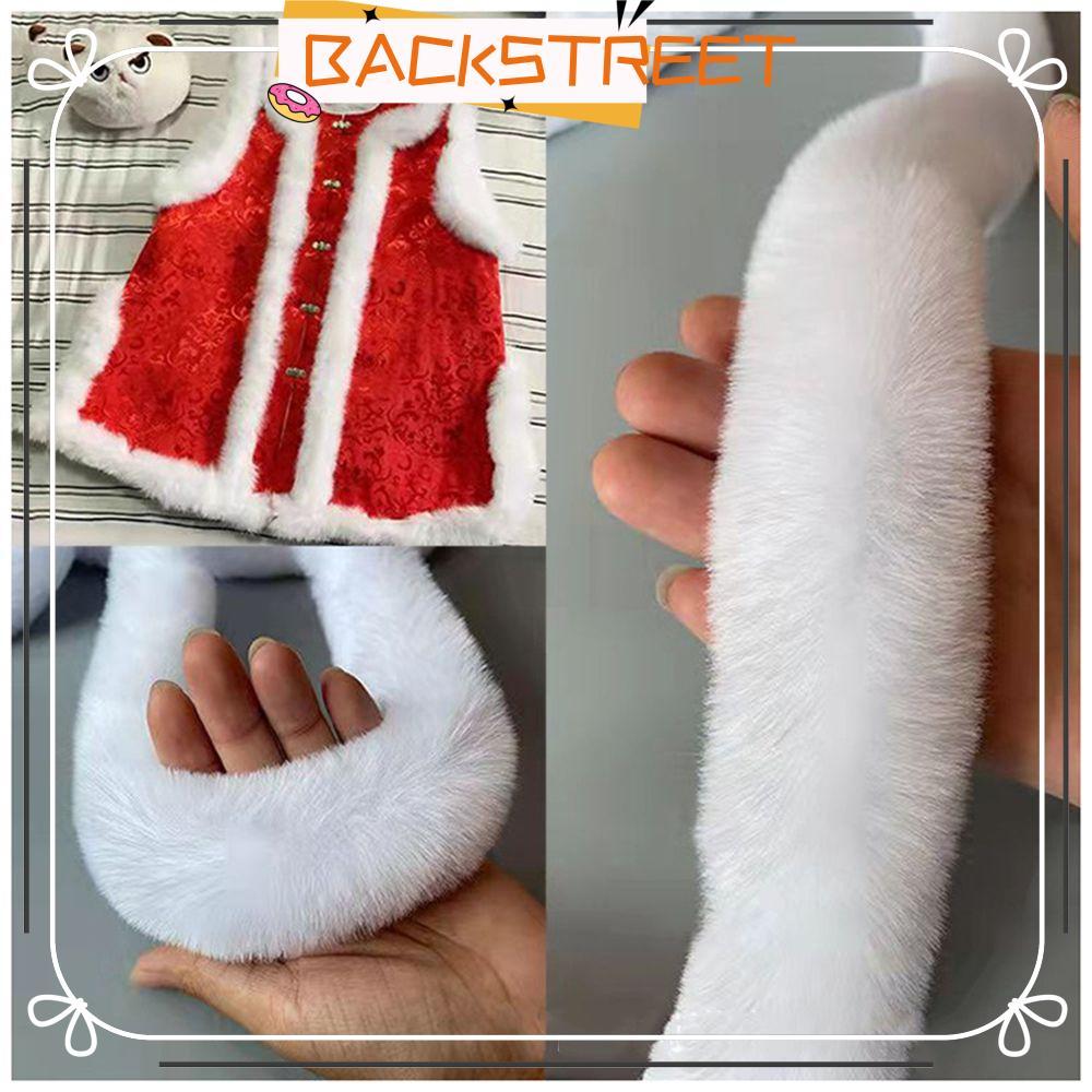 BACKSTAGEREAT Furry Ribbon Collar Furry Fluffy Sewing Faux Rabbit Furry