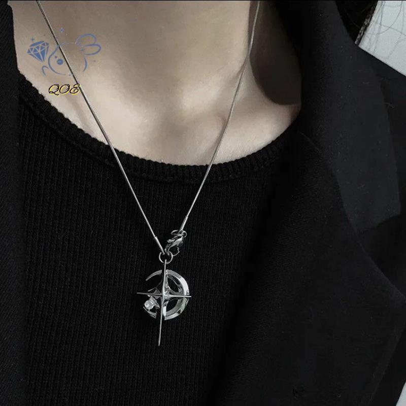 [QOE] จี้ Moon Star หรูหรา Galaxy Nelace สําหรับผู้หญิง Cool Ne โซ่คอไหปลาร้าโซ่สไตล์เกาหลีแฟชั่นเคร