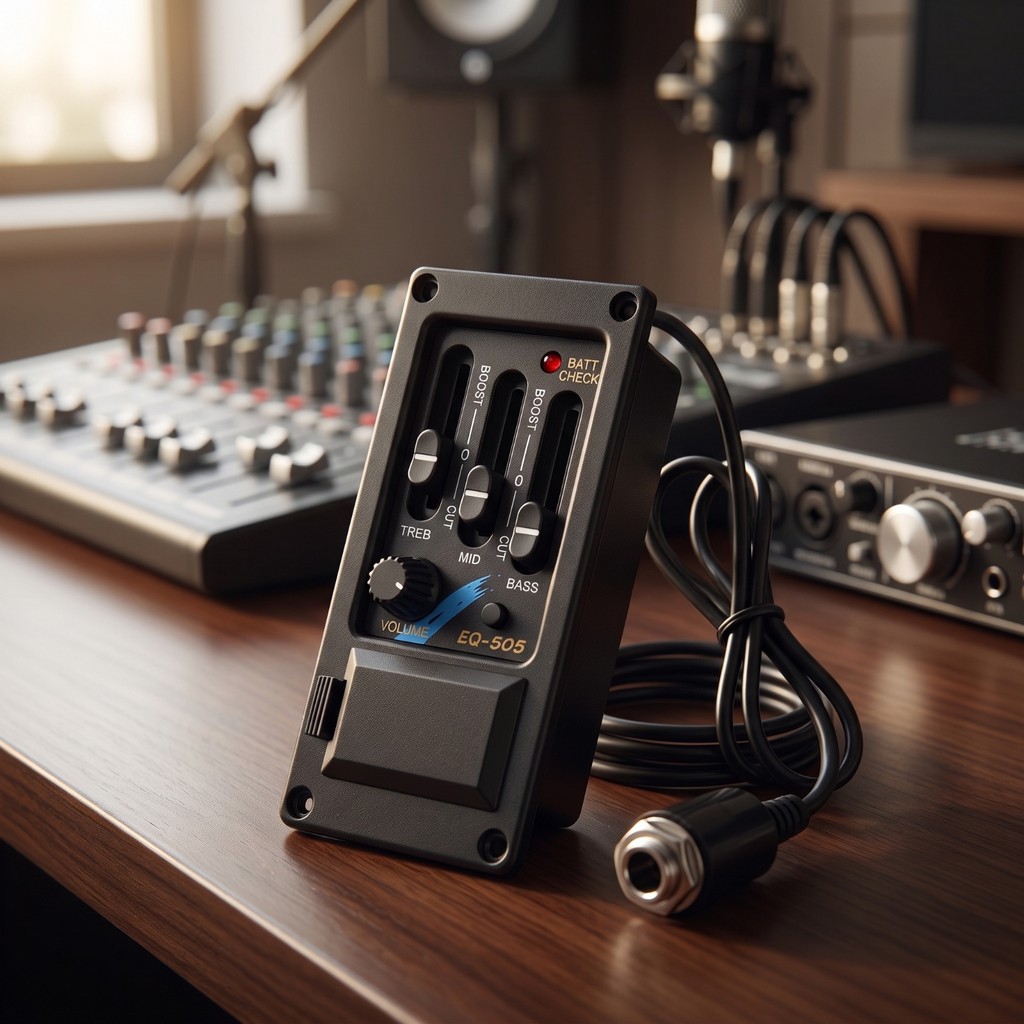 Acoustic Guitar Pickup Preamp System Active Acoustic Guitar Pickup พร้อม Preamp พร้อม EQ Square Elec
