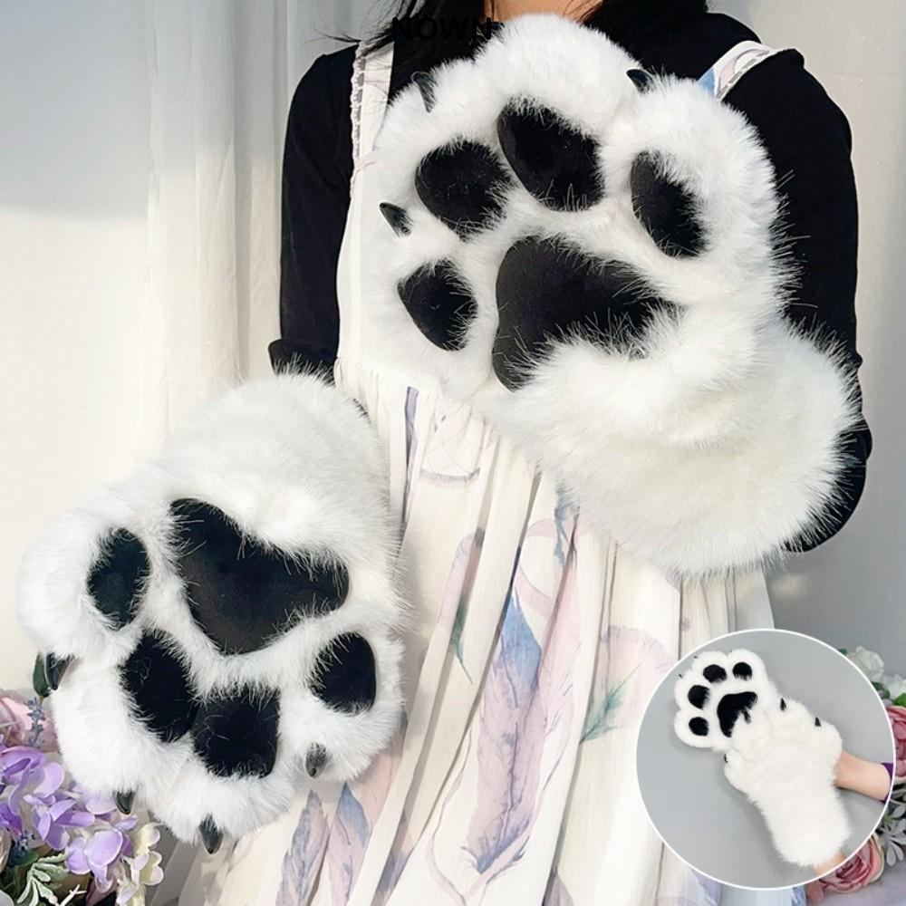 NOWNICE Fursuit Claw Mittens, Faux Fursuit การ์ตูนสัตว์ Fursuit ถุงมือ, Handmade Fluffy เล็บ Furry ถ