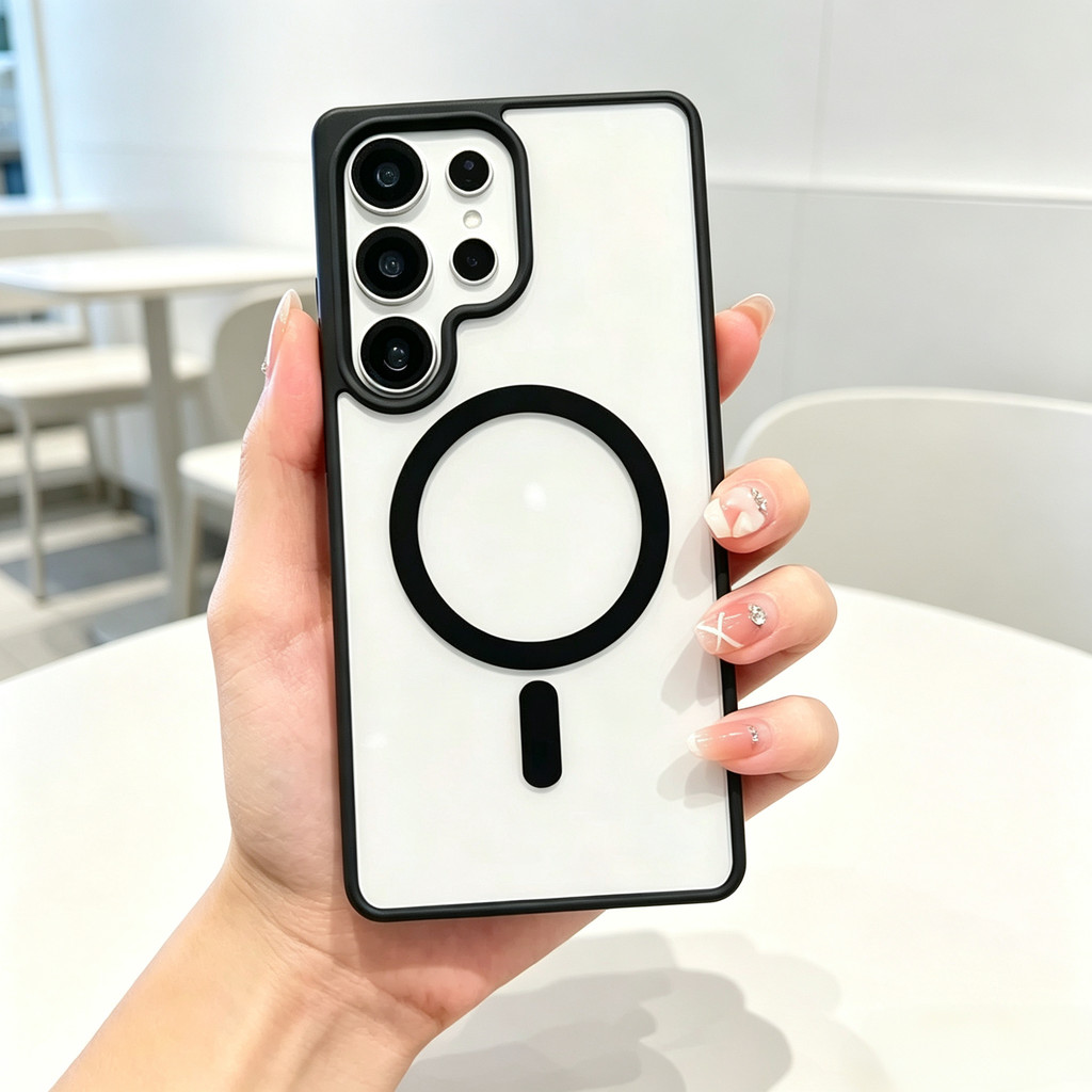 TPU Magnetic เคสโทรศัพท์ For Samsung A07 A17 A56 A36 A16 A06 A54 A55 A15 A37 A57 A26 A25 S26 S25 กันกระแทก ชัดเจน สีทึบ