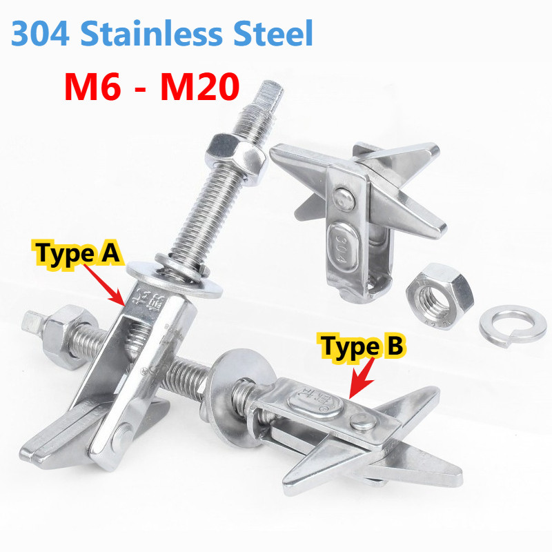 M6 M8 M10 M12 M16 M20 304 สแตนเลสสตีลเฉือน Anchor Bolts Hollow อิฐสกรูขยายสําหรับเครื่องทําน้ําอุ่นต