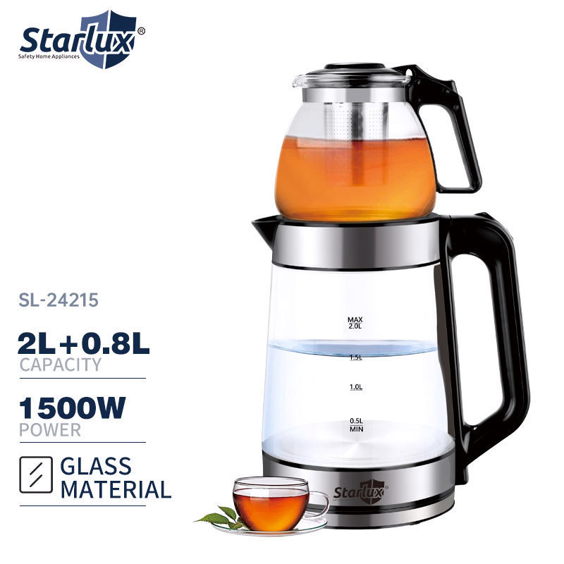 กาต้มน้ำไฟฟ้า Starlux ความจุขนาดใหญ่ เครื่องชงชาแบบรวมฟังก์ชันพร้อมระบบไอน้ำ