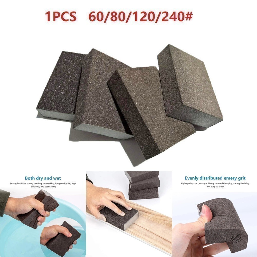 [TSKTH]Sanding Sponge Block Portable Reusable Sandpaper Flexible Practical To Use[Ready stock]