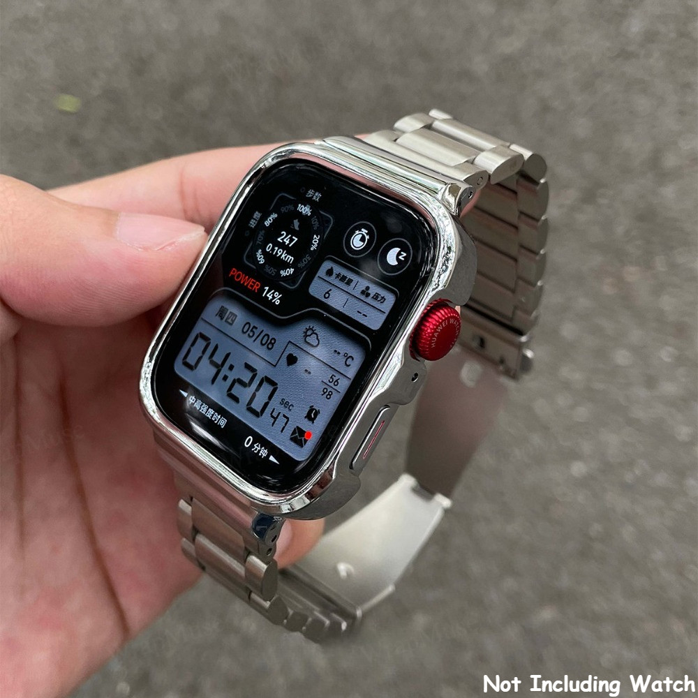 สายรัดและเคสสแตนเลสสำหรับ Huawei Watch Fit 5 4 Pro 5 4 3 สายรัดโลหะสแตนเลสพร้อมเคส