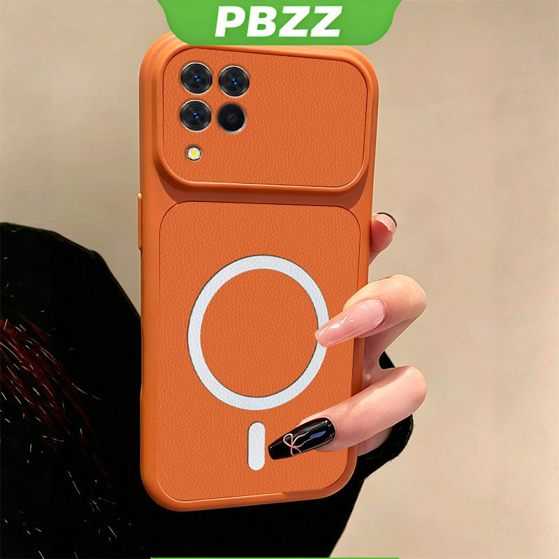 2026 สําหรับ SAMSUNG a12 a22 4g M12 5G เคสโทรศัพท์ Softcase ซิลิโคนกันกระแทกฝาครอบการออกแบบใหม่ความงามแม่เหล็กน่ารักสีส้มสําหรับสาว KNBS03