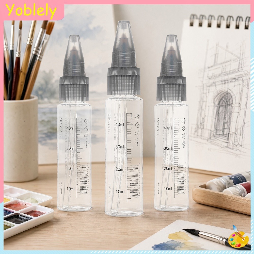 [Yoblely.th] 3 ชิ้น 50 มิลลิลิตร Airbrush Paint Cup ปิดผนึกหมวก Anti Dry Design ล้างฟรี Airbrush Pai