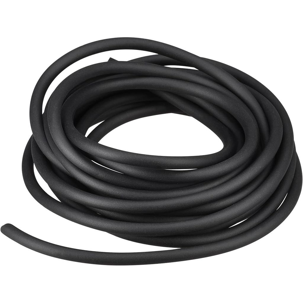 MOCCANIXITY สายยางแข็งท่อ 10ft 4 มม. Dia Matte ท่อยางสีดําสําหรับ DIY Craft Beading สร้อยคอสร้อยข้อม