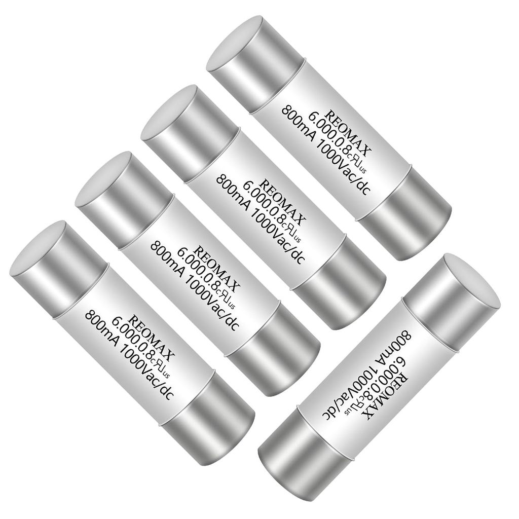 (5 ชิ้น) HV620 800mA 1000V AC/DC มัลติมิเตอร์ฟิวส์ 6.35X32 มม., ฟิวส์เซรามิค 0.8A 1000V HV620 Fast B