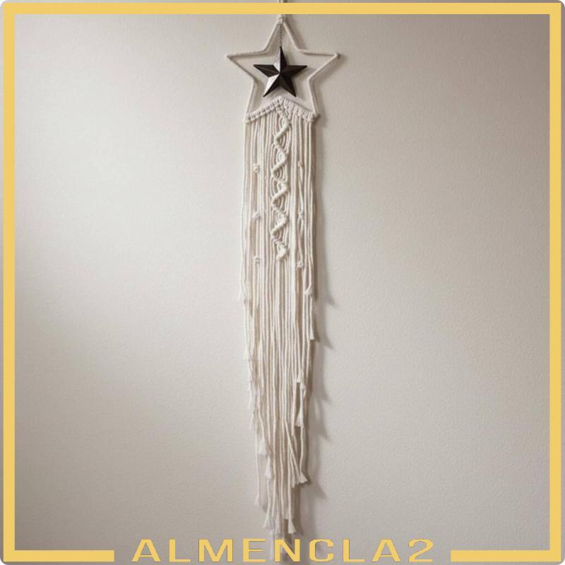 [Almencla2] Moon Tassel Wall Decor Handmade Rope Wall Tapestry Boho Style Sj1004bcd Led