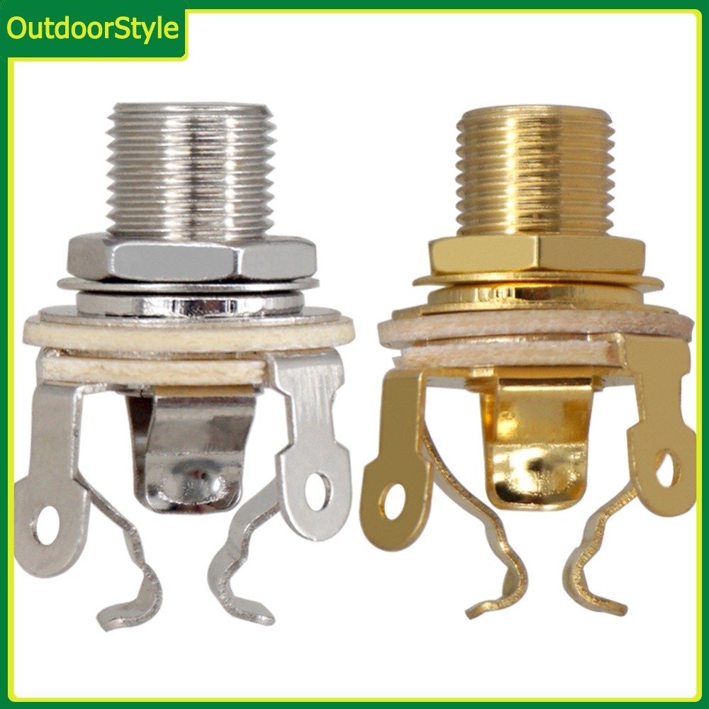 สไตล์กลางแจ้ง♫ 2 ชิ้น 1/4 นิ้ว 6.35 มิลลิเมตรกีตาร์ Pickup Output Jack กีตาร์ไฟฟ้า Mono Jack Mono Ou
