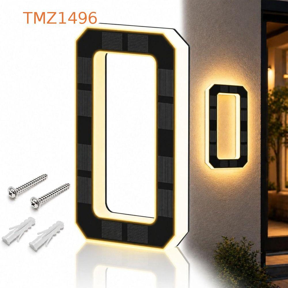 TMZ1496 ไฟตัวเลขบ้านพลังงานแสงอาทิตย์, IP65 กันน้ําไฮไลท์ LED บ้านจํานวนแผ่น,ใหม่ส่องสว่างภายนอกไม่มีสายไฟ LED ป้ายตัวเลขที่อยู่ Yard