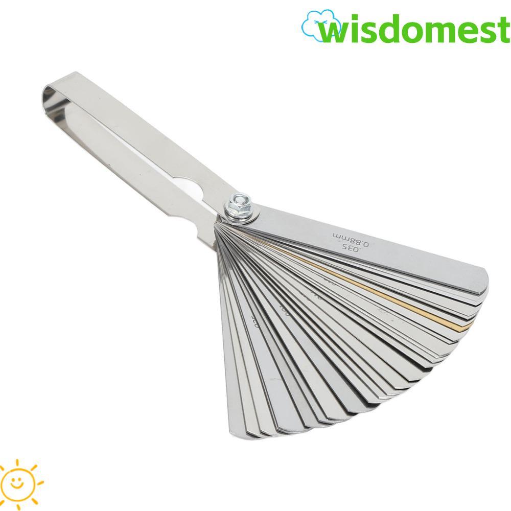 WISDOMEST 2 ชิ้น Feeler Gauge ชุด, เมตริกและ Imperial ทองแดงเรียว Feeler Gauge, ทนทาน 32 ใบมีด Fille