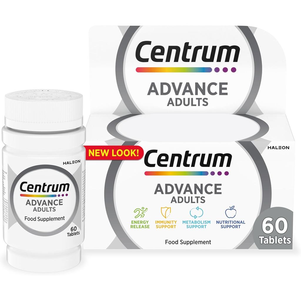 Centrum Advance Multivitamin & Mineral peoplements, 24 สารอาหารที่จําเป็น รวมวิตามินดี, C, Calcium, 