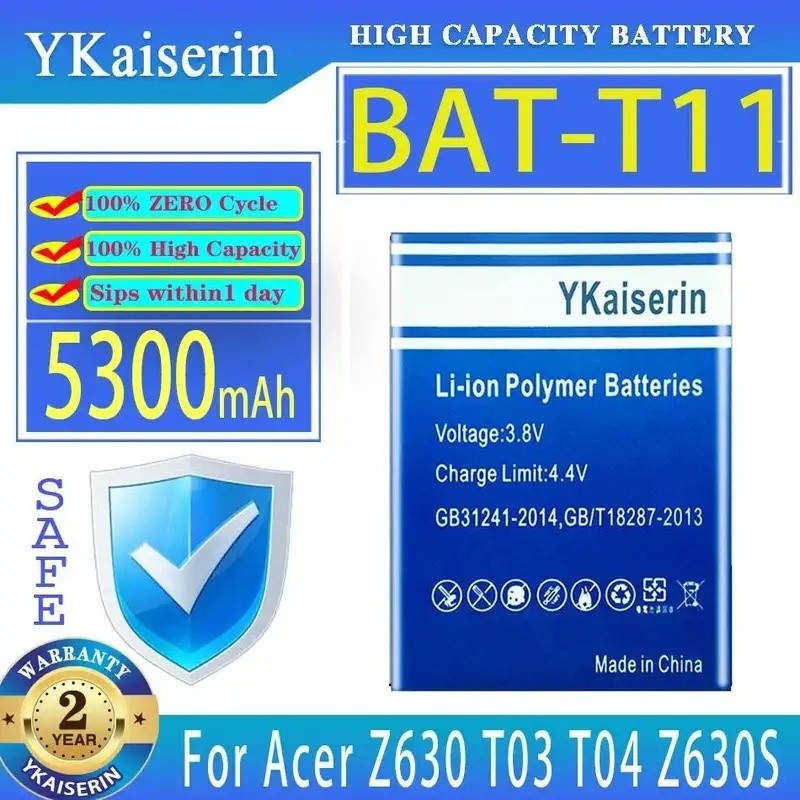 Fast Charging 5300mAh สําหรับ Acer Liquid Z630 T03 T04 Z630S Bat-T11 ความจุสูงแบตเตอรี่โทรศัพท์มือถื