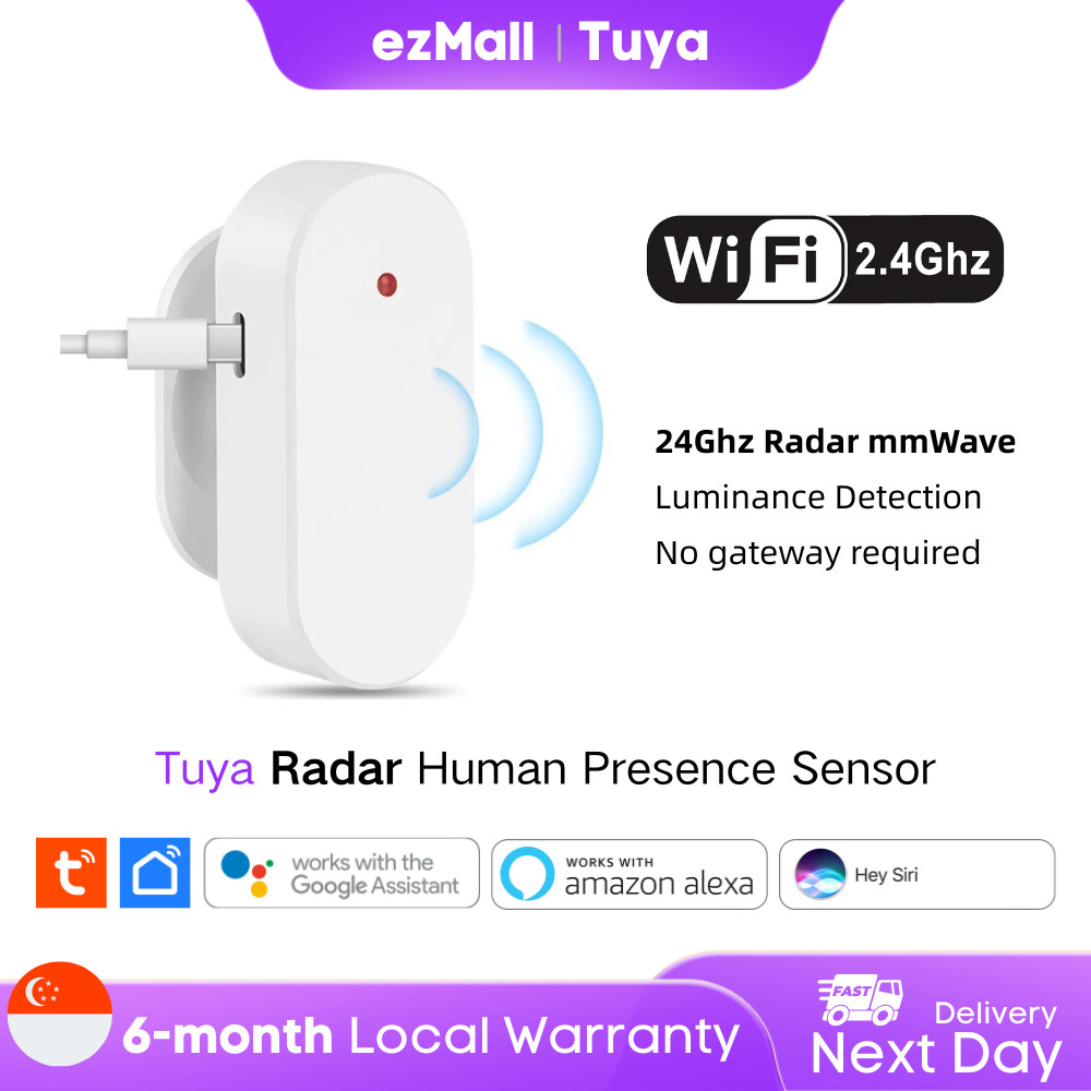 24GHz Tuya WiFi Human Presence Detector FMCW Radar + Light Motion Sensor Smart Life App