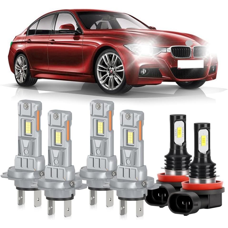 Fit สําหรับ BMW 328i 2007-2016 หลอดไฟ, H7 ไฟสูง + H7 Low Beam + H11 หมอกหลอดไฟ Combo, 20000LM Super 
