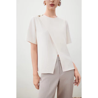G2000 เสื้อเบลาส์แขนสั้นสำหรับผู้หญิง Regular Fit รุ่น 5624142110 BEIGE