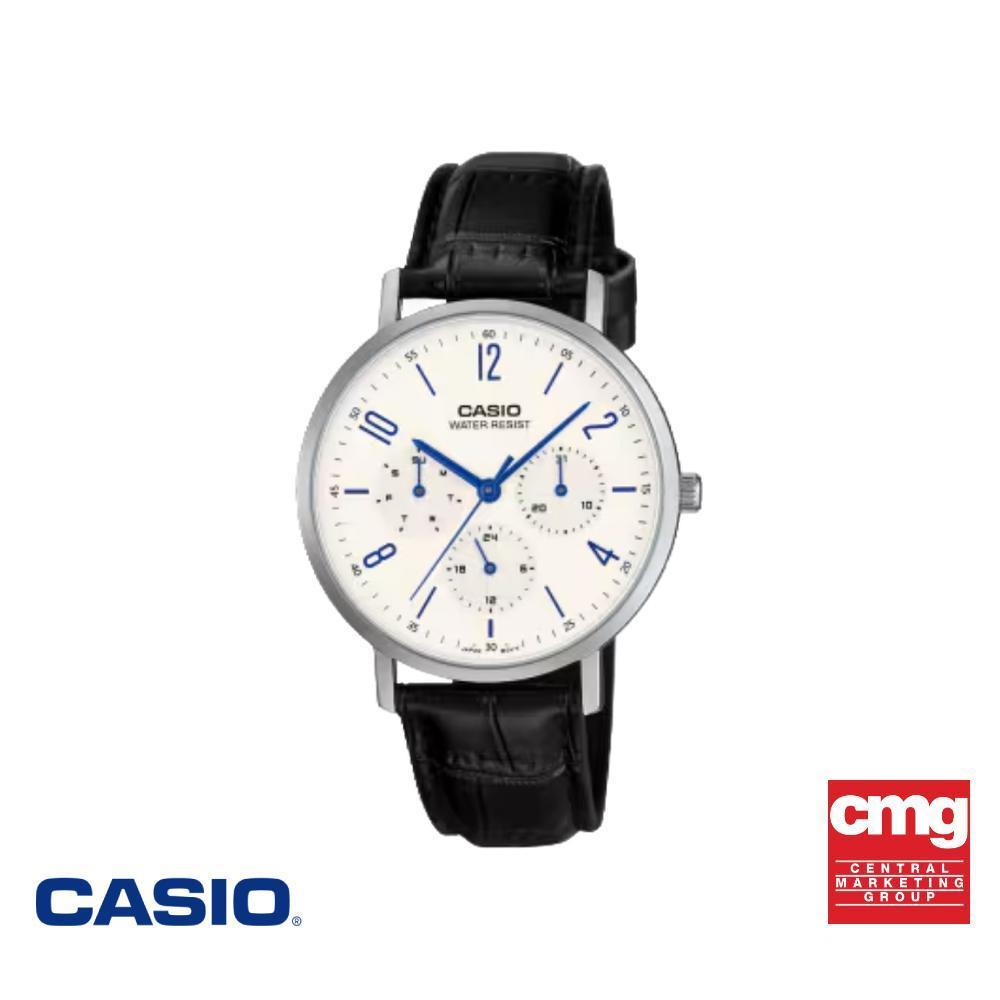 CASIO นาฬิกาข้อมือ GENERAL รุ่น MTP-VT06L-7BDF สายหนัง สีขาว