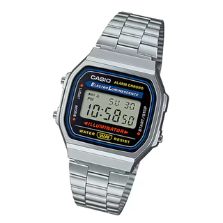 CASIO นาฬิกาข้อมือ CASIO รุ่น A-168WA-1Q วัสดุสเตนเลสสตีล สีเงิน